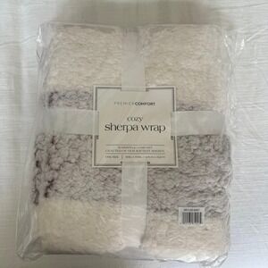 Premier Comfort Cozy Sherpa Wrap Maroon Stripe Throw Pad MCC50-6067 50x60 New